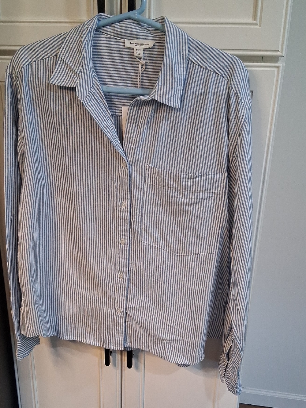 beachlunchlounge Blue and White Striped Shirt Nwt
